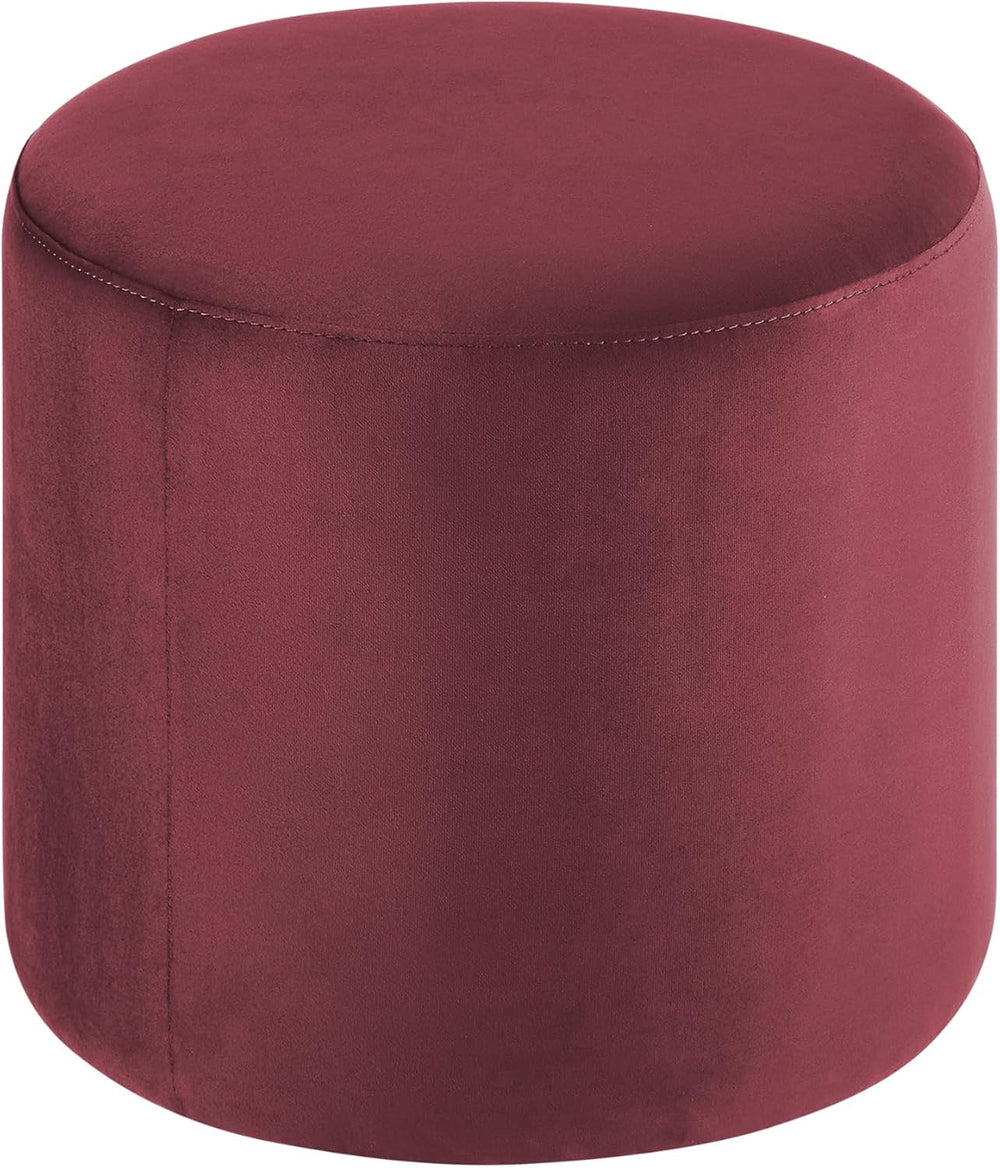 Studio Living® 19” Wentworth Ottoman Round Soft Velvet Bench, Stationary Otto...