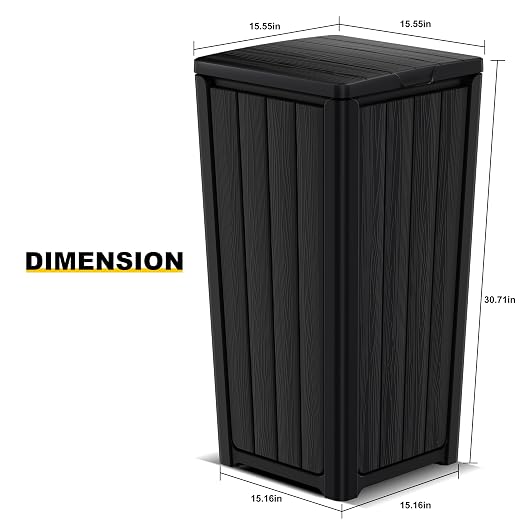 EasyUp Outdoor Trash Can with Lid, Waterproof and Sunscreen Resin Garbage Cans - Image 7