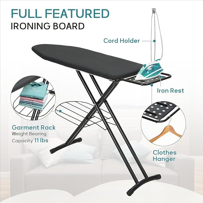 Ironing Board Full Size, RAINHOL 43"x13" Sturdy Iron Board - Image 2