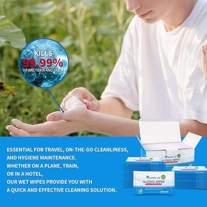 100 Count Individually Packed Hand Sanitizing Wipes - Image 7