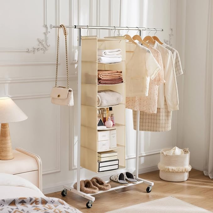 MAX Houser 6 Tier Shelf Hanging Closet Organizer, Closet Hanging Shelf - Image 6