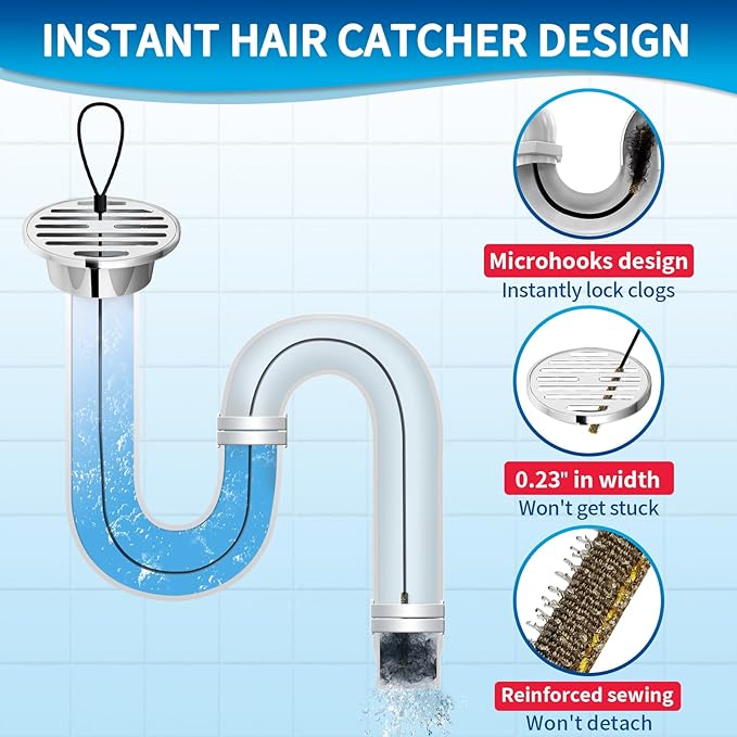 30 Inches Drain Snake Hair Clog Remover, Upgraded Anti-break Metal Plumbing - Image 4