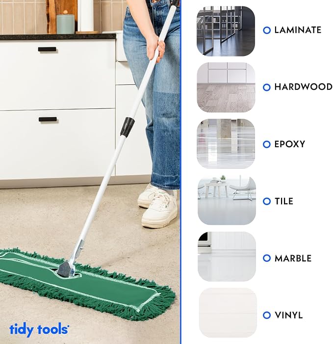 36 Inch Green Commercial Dust Mop & Floor Sweeper - Image 6