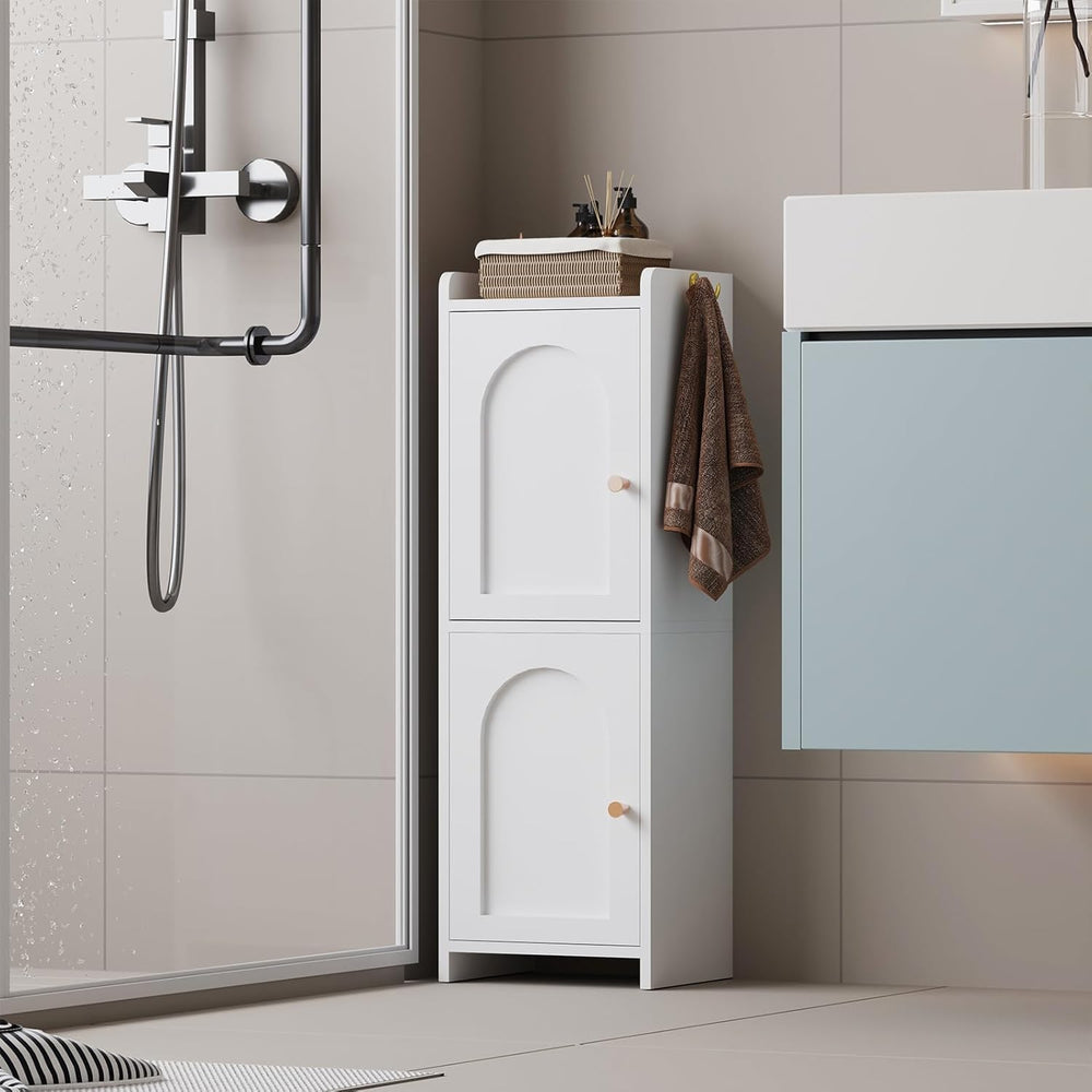 Arbuxzuy Small Bathroom Storage Cabinet with 2 Doors and Adjustable Shelf