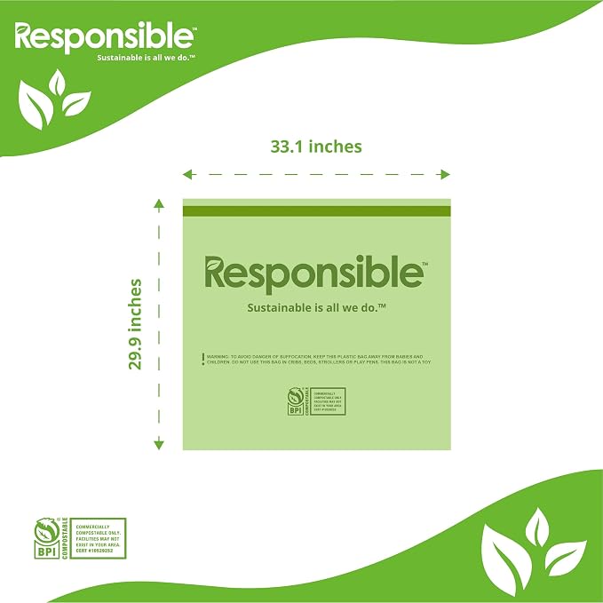 Responsible Products Kitchen Bin Liners, Certified Compostable, Heavy Duty - Image 2