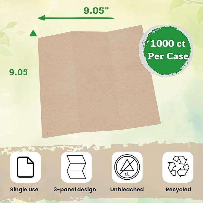 Brown Unbleached Z-Fold Paper Towels – 1000ct | Commercial Multifold Paper - Image 3