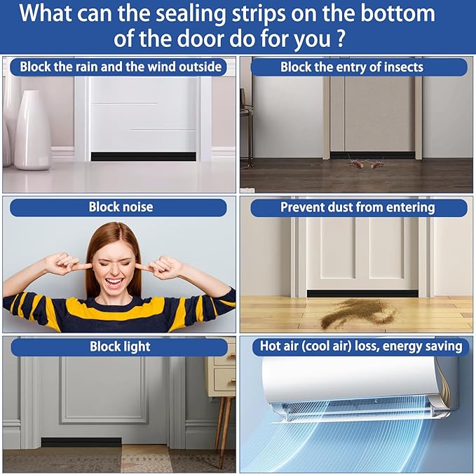 Under Door Draft Stopper, Self-Adhesive Door Sweep - Image 6