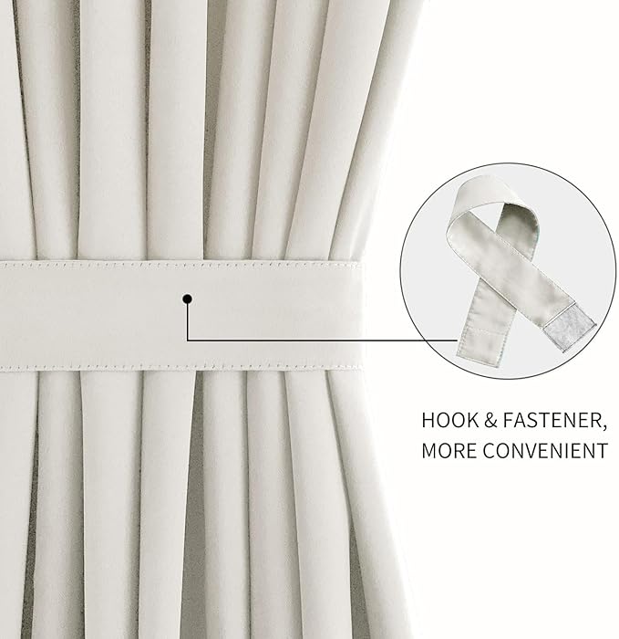 DWCN French Door Curtains Rod Pocket Thermal Blackout Curtain - Image 2