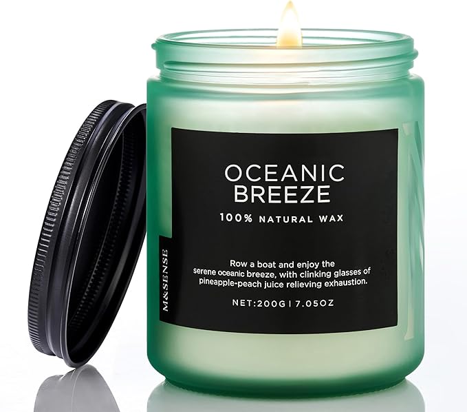 M&SENSE Candle Oceanic Breeze Scented Candle, Long Lasting Pineapple & Mango by MSENSE