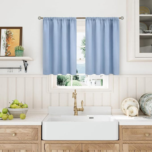 BGment Light Blue Blackout Curtains 36 Inch Length - Image 2