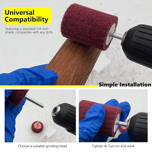 HighFree 7 PCS Non Woven Abrasive Buffing Polishing Wheels Drill Attachment Set - Image 5