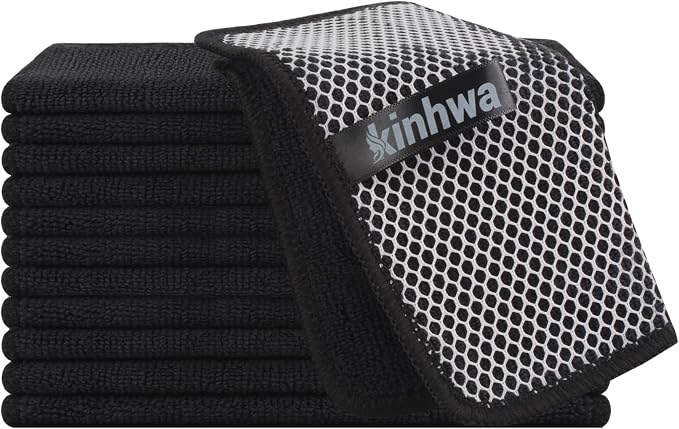 KinHwa Kitchen Washcloths for Dishes Absorbent Microfiber Dish Cloths Quick Dry by KinHwa