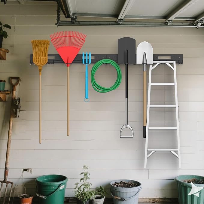Garage Wall-Mounted Rack, Tool Storage Rack, Garden Tool Rack, Hanging Storage - Image 4