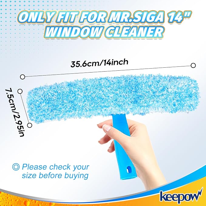 KEEPOW 14" Microfiber Window Scrubber Refill Replacement Compatible - Image 5