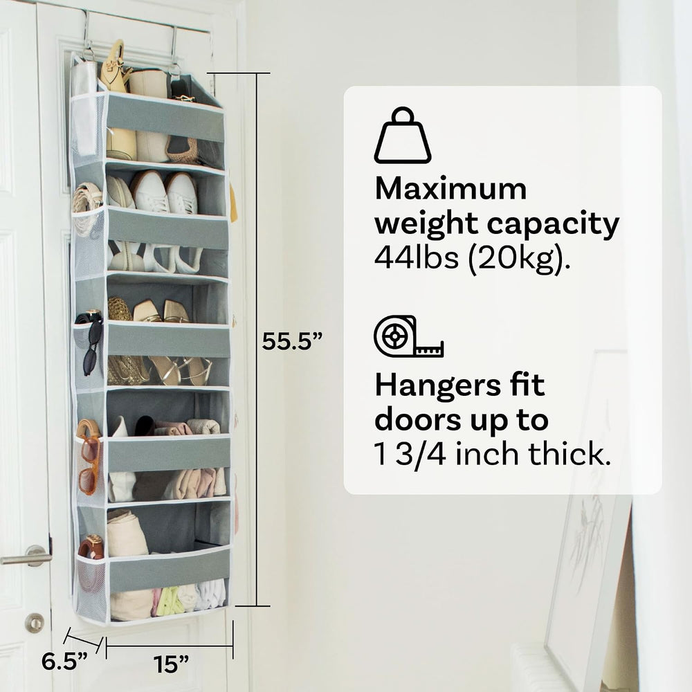 Ooh So Tidy 5-Tier Over Door Hanging Organizer, Grey