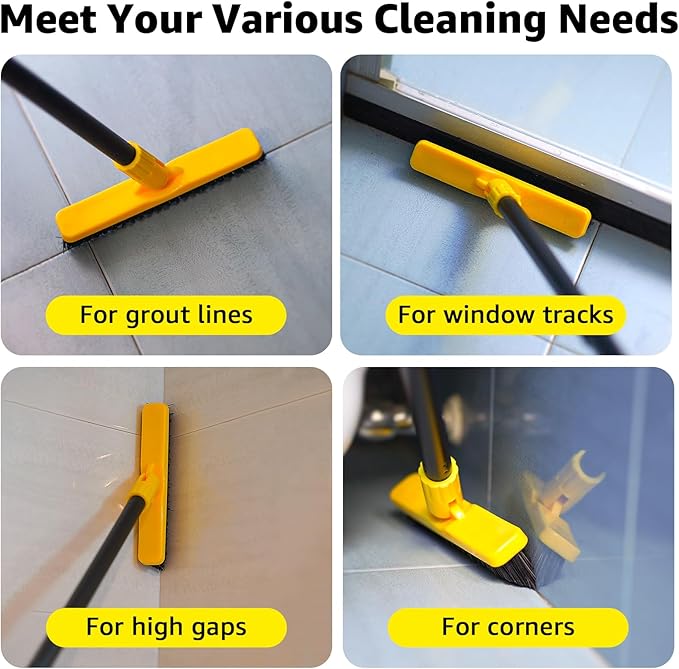 Grout Brush with Long Handle, Rotation Tile Grout Cleaning Tool, Wall Cleaner - Image 6