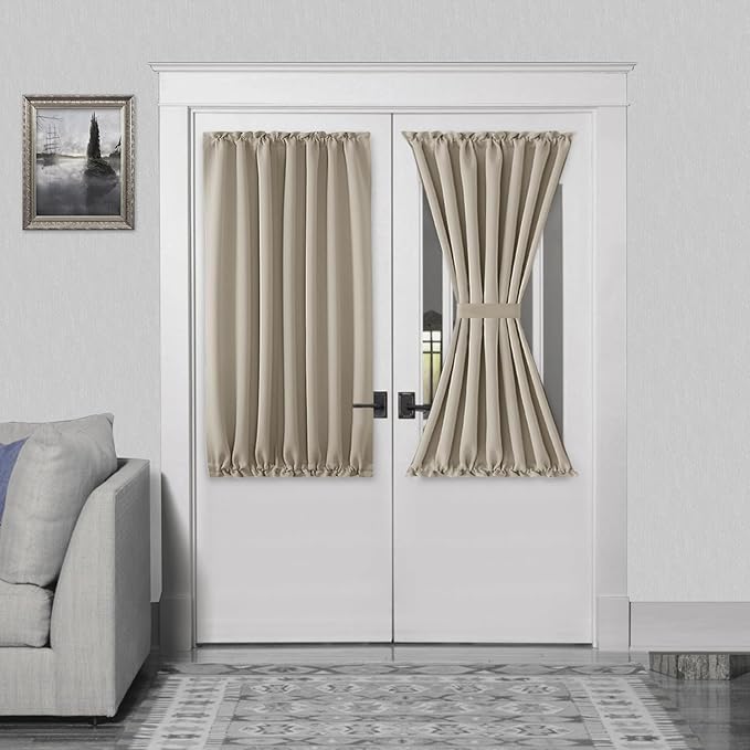 DWCN French Door Curtains – Rod Pocket Thermal Blackout Curtain by DWCN