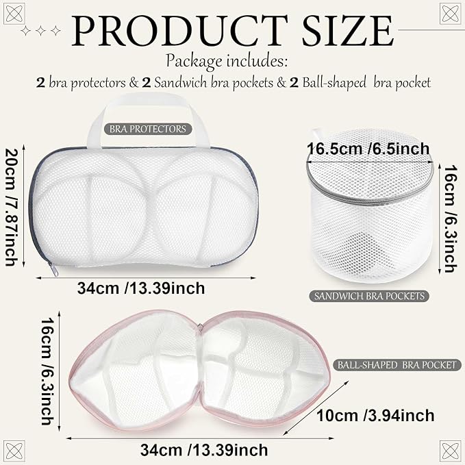 SATINIOR 6pcs Large Bra Lingerie Wash Bags - Image 2