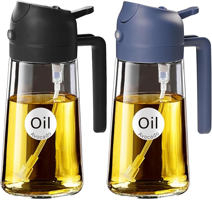 YARRAMATE 2Pcs 16oz/470ml Glass Olive Oil Sprayer by YARRAMATE