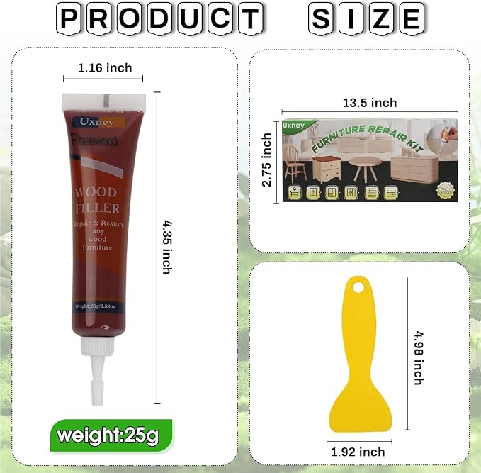 Wood Furniture Repair Kit, 24 Colors Wood Fillers, Scratch Repair Covers & - Image 2
