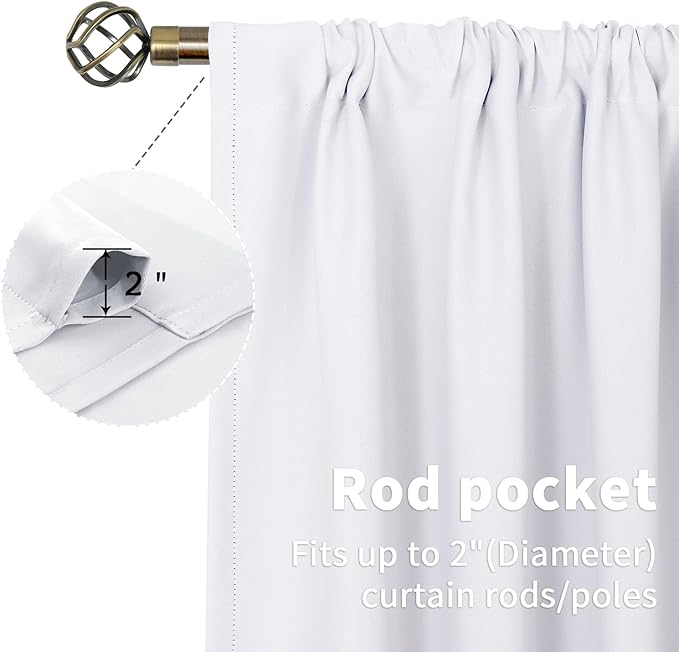 BGment White Short Curtains 30 Inches Length - Image 4