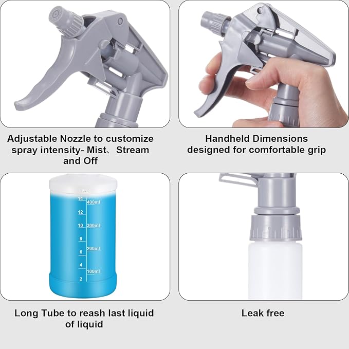 Eccliy 12 Pcs 16 Oz Plastic Spray Bottle, Adjustable Empty Reusable Sprayer - Image 4