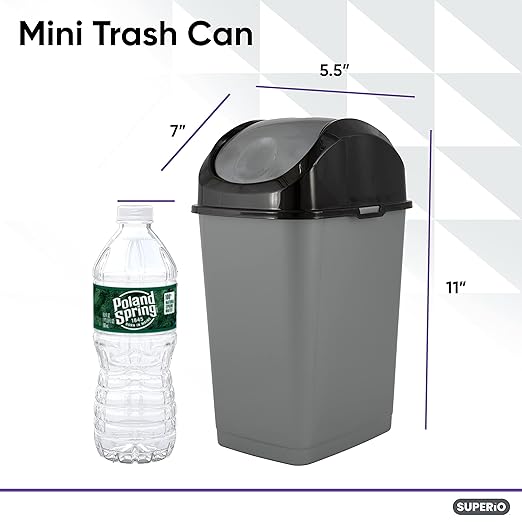 Superio Mini Plastic Trash Can - Image 2