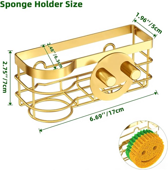 Cisily Gold Smiley Sponge Holder - Image 2