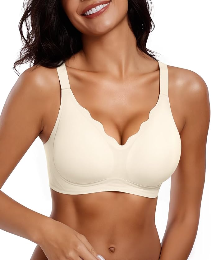 Vertvie Womens Seamless Bras No Underwire Supportive Wireless Push Up Full by WelcometoVertVie