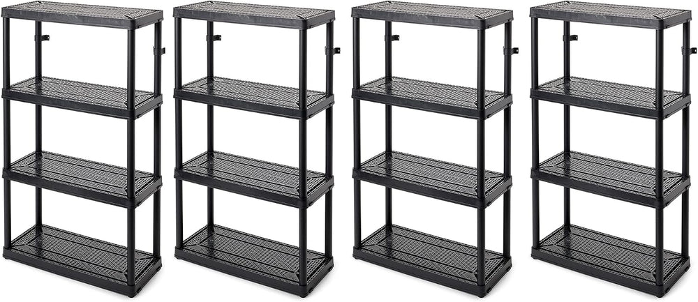 Gracious Living 4 Shelf Fixed Height Medium Duty Storage Unit 14 x 32 x 54.5 ...