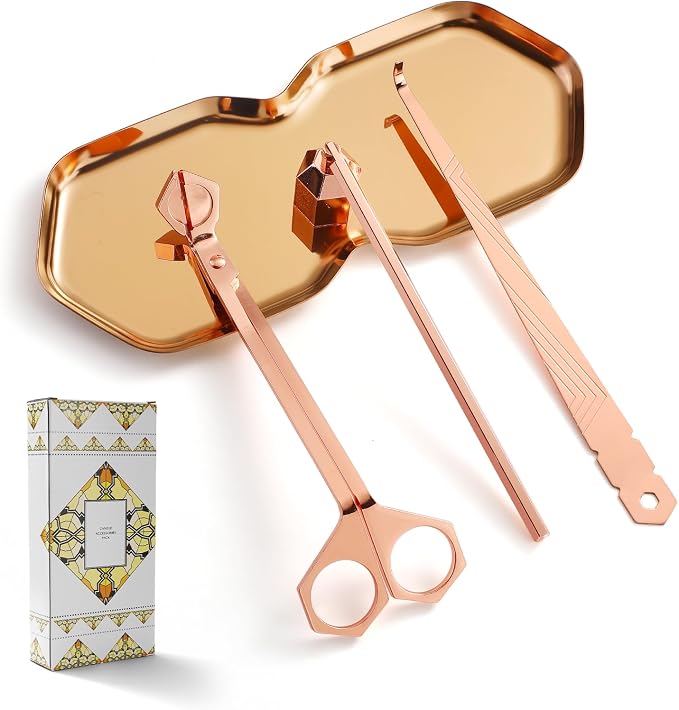 PATOISE 4 in 1 Candle Accessory Set, Wick Trimmer, Candle Snuffer, Wick Scoop by PATOISE