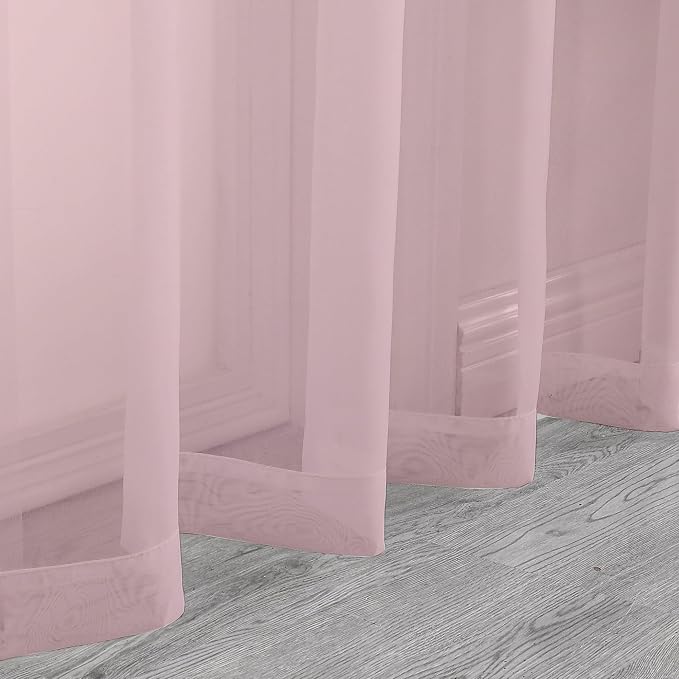 Chyhomenyc Blush Pink Sheer Curtains 78 Inches Long 2 Panels Set - Image 7