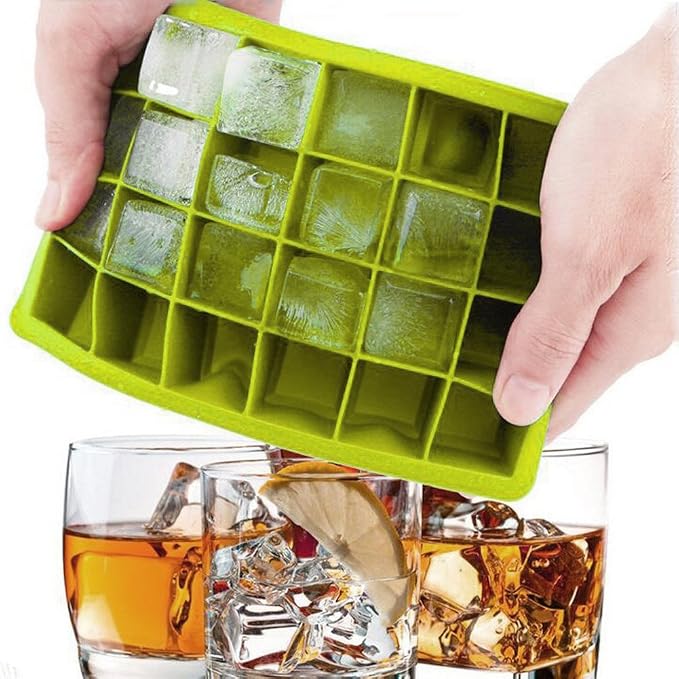 Ice Cube Tray, Silicone Square Ice Trays Easy Release Stackable Ice Cube Mold - Image 2