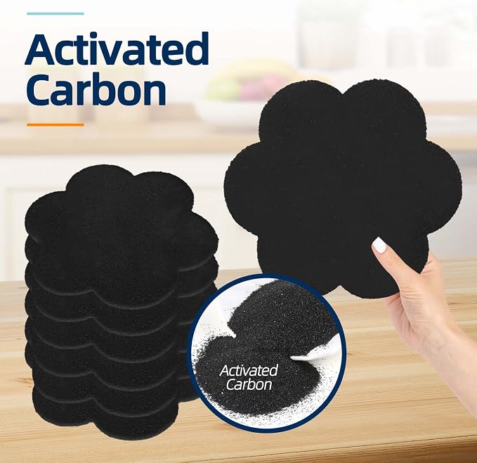 Stick-on Compost Bin Odor Filter: Activated Charcoal Deodorizer Sheets - Image 3