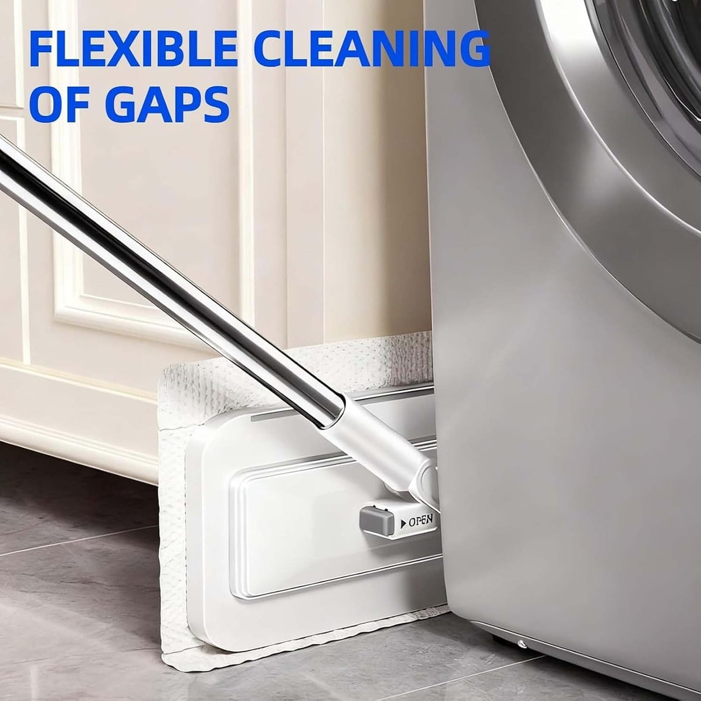 Hands-Free Multi-Purpose Flat Mop – Lazy Cleaning & Face Towel, One-Button Cloth Grip, 360 Rotating Fiber Lock Mini Mop for Wall Floor Bathroom Kitchen Cleaning (1Mop+2Face Towel)