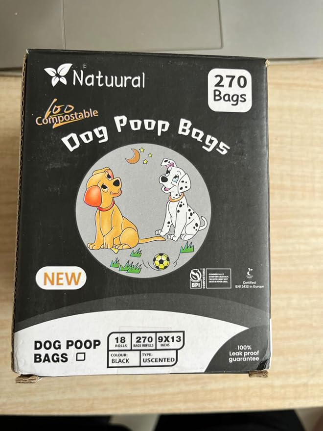 Certified Compostable Dog Poop Bags-270 Bags 18Rolls, Poop Bags - Image 2