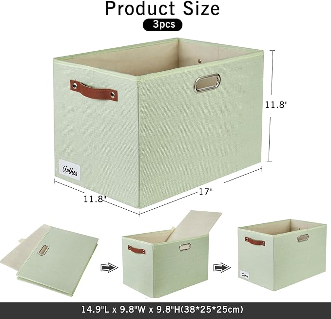 3-Pack Foldable Fabric Storage Bins - Image 2