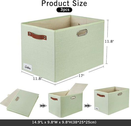 3-Pack Foldable Fabric Storage Bins - Image 2