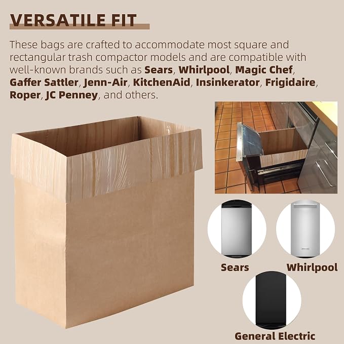 Calvana Super Strong Compactor Bags, Heavy-Duty Kitchen Paper Trash Bags - Image 3