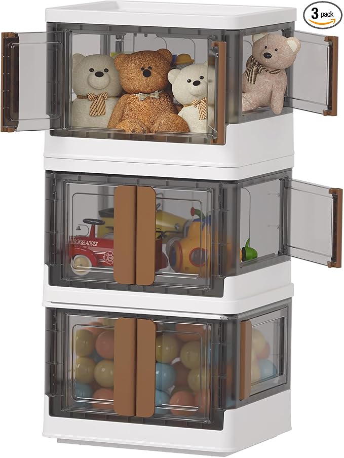 HAIXIN Closet Organizers and Storage, 4 Doors Opening Stackable Storage Box by HAIXIN