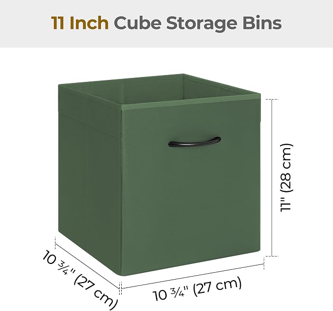 StorageWorks Green Storage Cubes, 11 Inch Cube Storage Bins - Image 2
