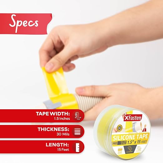 XFasten Self-fusing Silicone Tape Pro, 1.5-Inch x 15-Feet, 30mils Non-Adhesive - Image 2