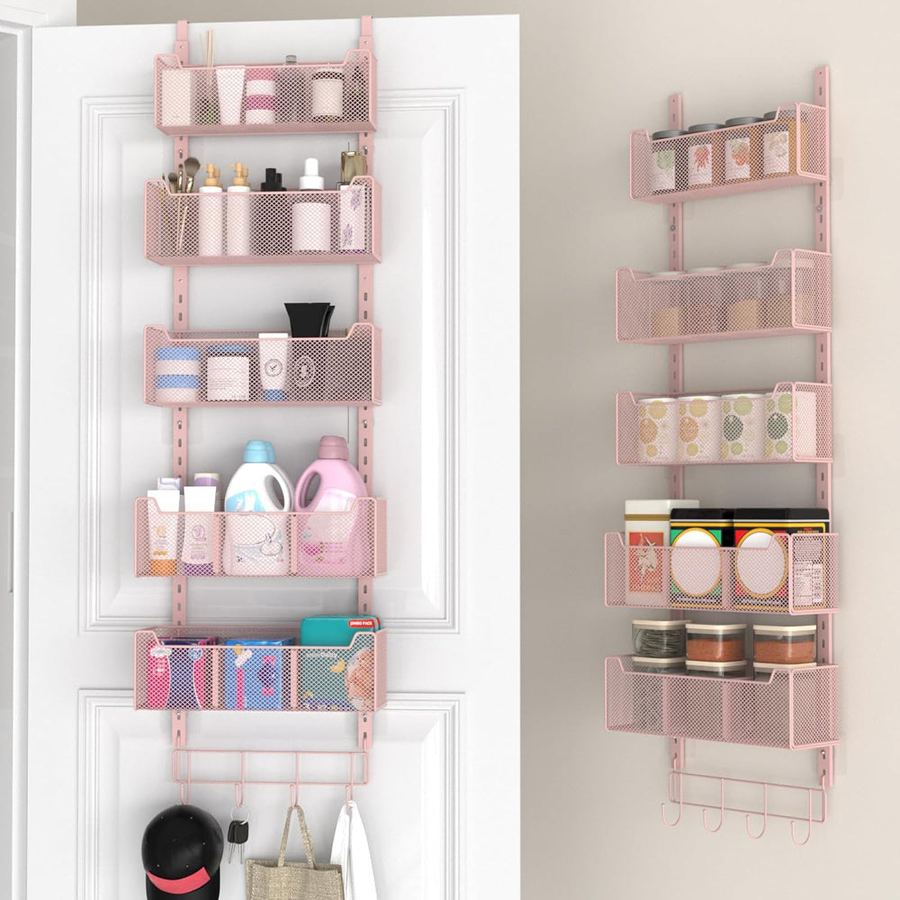 VyGrow Over The Door Organizer, Metal Door Organizer Hanging with 5 Adjustabl...