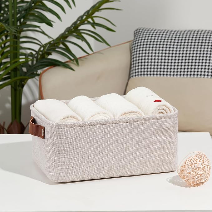 DULLEMELO Small Storage Basket for Shelves, Small Fabric Collapsible - Image 7