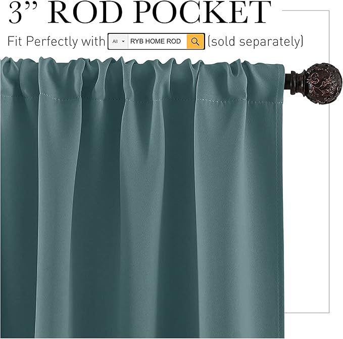 RYB HOME Short Curtains for Window - Image 2