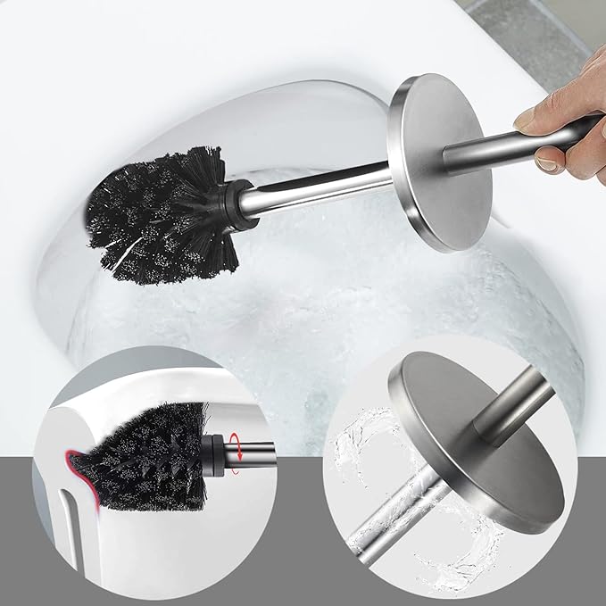 Toilet Brush with Holder Bathroom Wall Mounted Toilet Bowl Brush Holder Toilet - Image 4
