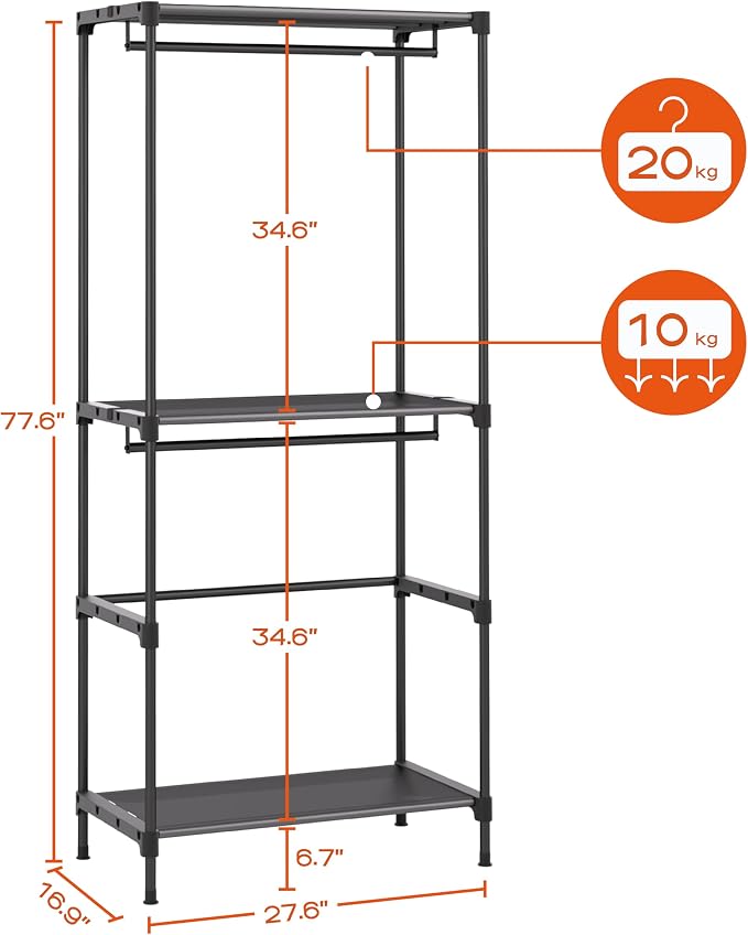 Clothes Rack, Portable Closet, 27.6 Inch Wardrobe Closet, Clothes Storage - Image 5