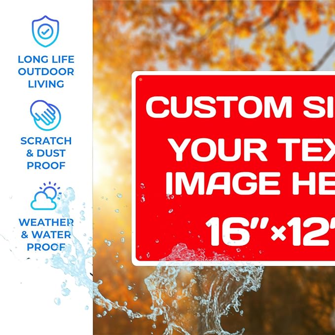 Custom Signs, Aluminum Weatherproof Metal Sign Multiple Sizes Custom - Image 4