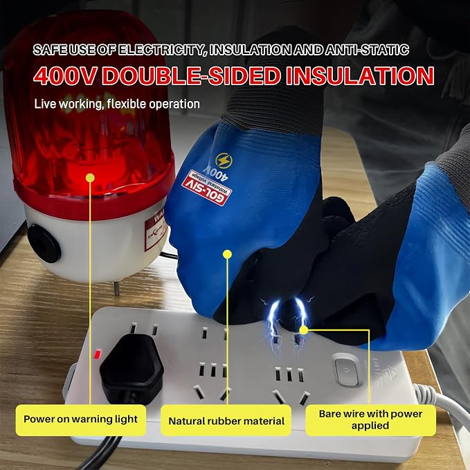 Double Insulated Electrical Gloves, 400V Low Voltage Electrician Safety Gloves - Image 5
