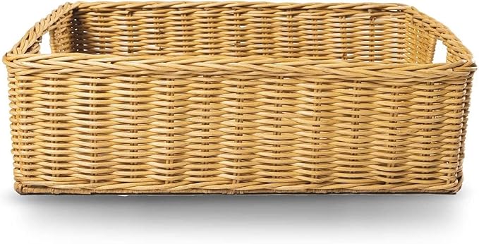 The Basket Lady Under The Bed/Basic Wicker Storage Basket, 20 in L x 14.5 in W - Image 4